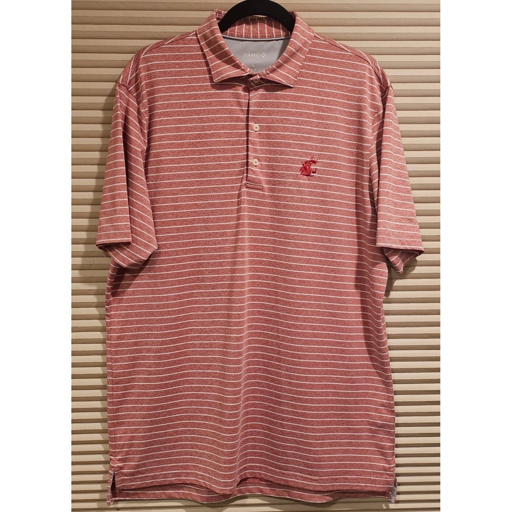 Johnnie-O Newton Crimson Stripe WSU Cougars Polo Shirt JMPO4190 Mens L